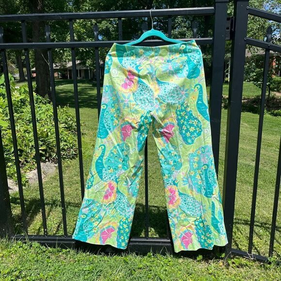 Lilly Pulitzer Peacock Wide Leg Pants - Picture 8 of 8